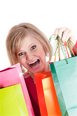 Image showing Beautiful woman with shopping bags