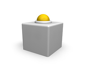 Image showing yellow ball on cube