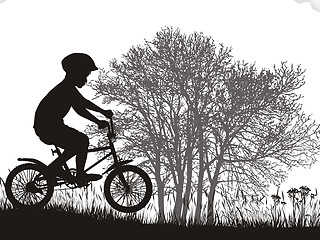 Image showing Boy on a bicycle 