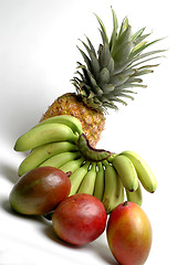 Image showing bananas and mangoes