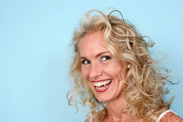 Image showing Blonde model laughing