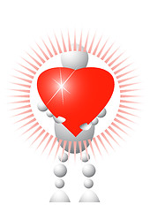 Image showing Man present red heart