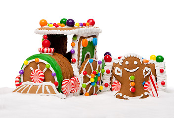 Image showing Winter Holiday Gingerbread Polar Express Train