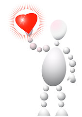 Image showing Man present red heart