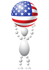 Image showing Man with ball as US flag