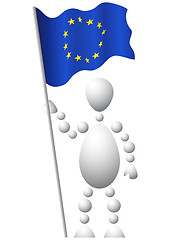 Image showing Man with Euro-Union flag