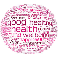 Image showing good health and wellbeing tag cloud