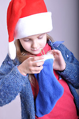 Image showing child with Christmas present