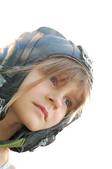 Image showing girl with a leather helmet