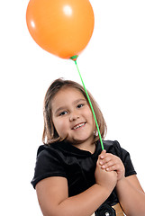 Image showing Cute Girl Holding Balloon