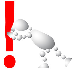 Image showing Man pushes an red exclamation mark