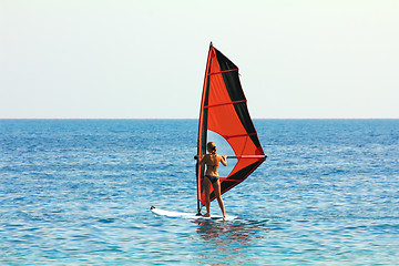 Image showing windsurf - surfer girl