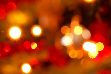 Image showing Defocused abstract red and yellow christmas background 