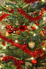 Image showing detail of Christmas decoration on tree