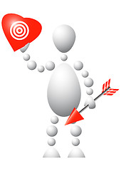 Image showing Man with red heart and arrow