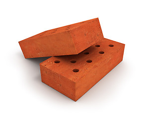 Image showing Two orange bricks