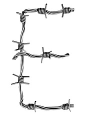 Image showing Barbed wire alphabet, E