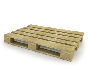 Image showing Wooden pallet isolated on white 