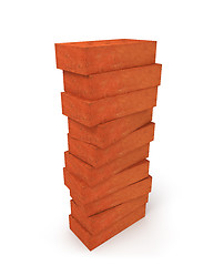 Image showing Tower of orange bricks 