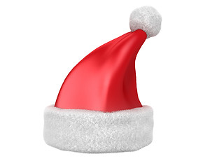 Image showing Traditional red Santa hat isolated side view