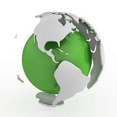 Image showing Abstract green globe, America 