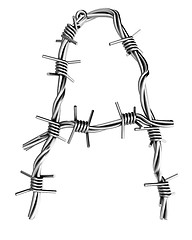 Image showing Barbed wire alphabet, A