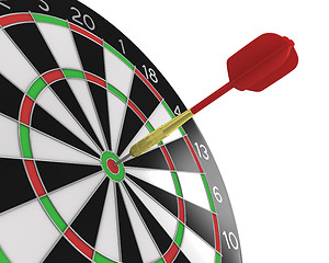 Image showing Dart stuck in a board diagonal view