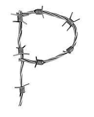 Image showing Barbed wire alphabet,