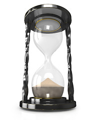 Image showing Black hourglass, time is up 