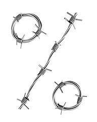 Image showing Barbed wire alphabet, percent symbol 