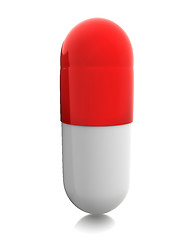 Image showing Red pill standing isolated 
