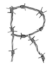 Image showing Barbed wire alphabet, R