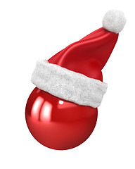 Image showing Christmas ball with santa hat on top