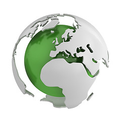 Image showing Abstract green globe, Europe 