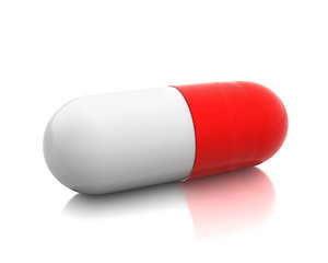 Image showing Single red pill 