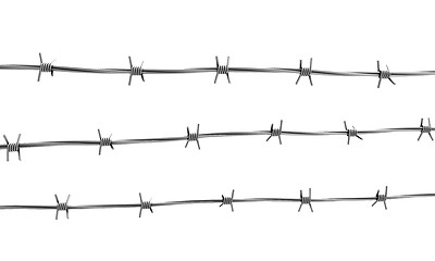 Image showing Barbed wire three lines 