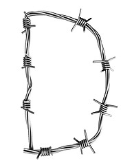 Image showing Barbed wire alphabet, D