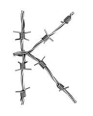 Image showing Barbed wire alphabet, K