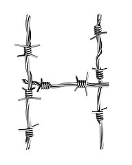 Image showing Barbed wire alphabet, H