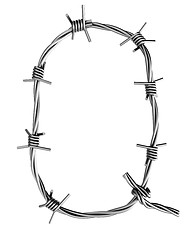 Image showing Barbed wire alphabet, Q