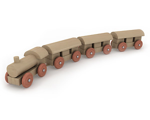 Image showing Wooden toy train