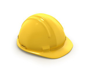 Image showing Yellow plastic helmet or hard hat 