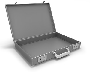 Image showing Gray briefcase opened 