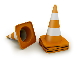 Image showing Few road cones