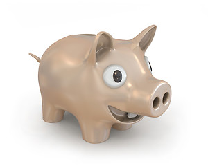 Image showing Piggy bank, diagonal view 