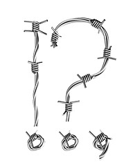 Image showing Barbed wire alphabet, question and exclamation mark 