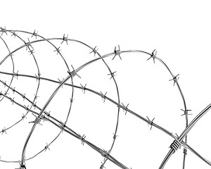 Image showing Barbed wire closeup 