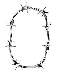 Image showing Barbed wire alphabet, O