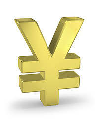 Image showing Gold yen sign 