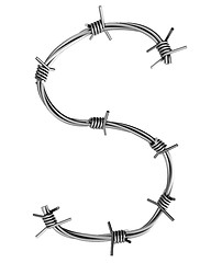 Image showing Barbed wire alphabet, S